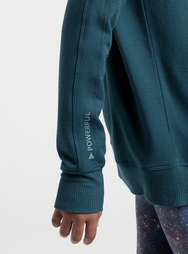 Athleta Girl Teal Long Sleeve All For One Soft Hoodie