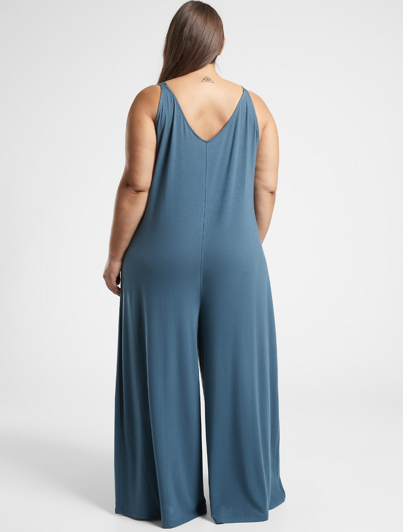 Athleta Sequoia Blue Night Time Bliss Sleep V-neck Romper