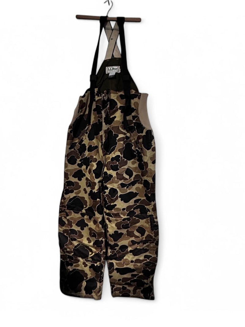 Vtg LL Bean Overalls Mens M Maine Camo Goretex Double Knee Bib 80s Hunting Ski L29 W22 SKU 6973