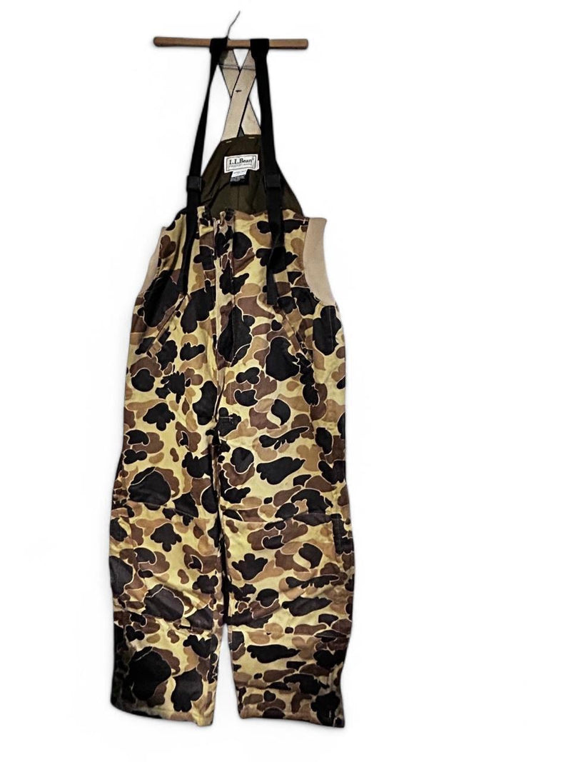 Vtg LL Bean Overalls Mens M Maine Camo Goretex Double Knee Bib 80s Hunting Ski L29 W22 SKU 6973