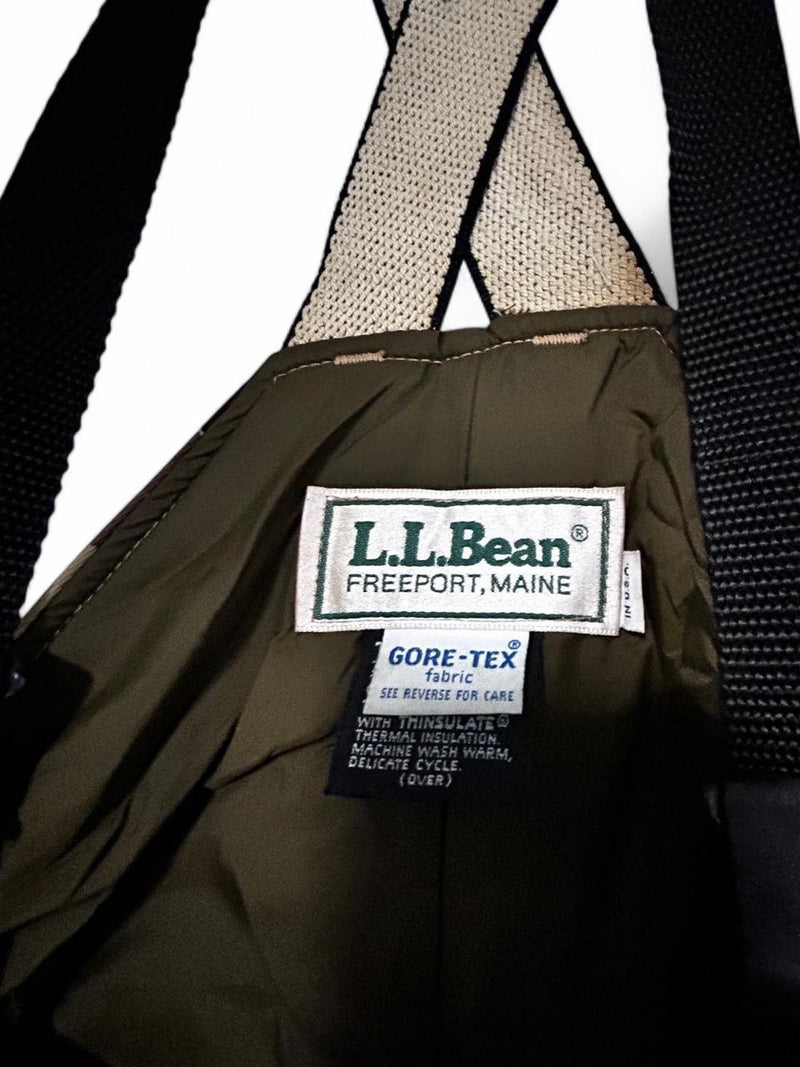Vtg LL Bean Overalls Mens M Maine Camo Goretex Double Knee Bib 80s Hunting Ski L29 W22 SKU 6973