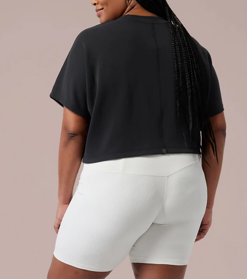 Athleta & Alicia Keys Black Relaxed Crop Tee