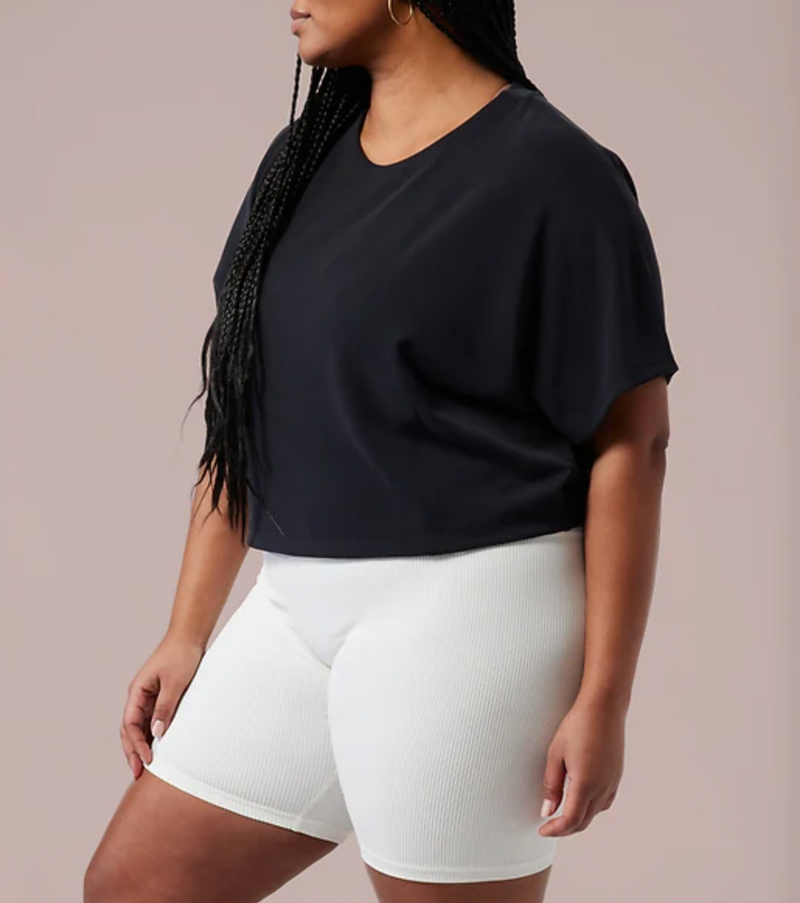 Athleta & Alicia Keys Black Relaxed Crop Tee