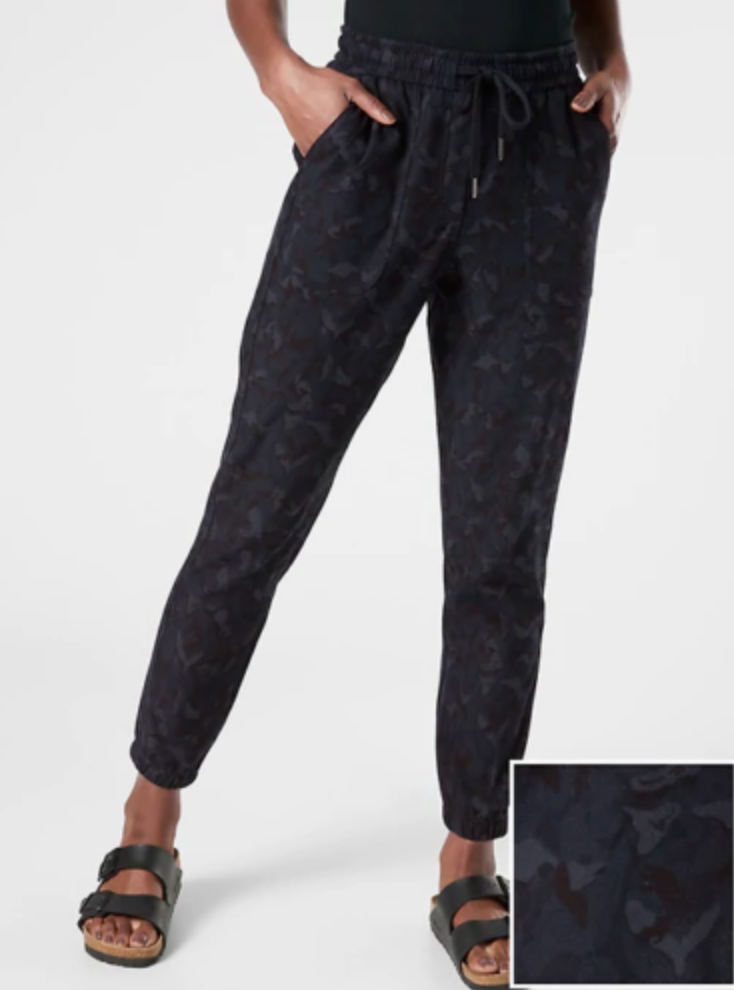 Athleta Stratum Camo Navy Elastic Waist Farallon Jogger Pants