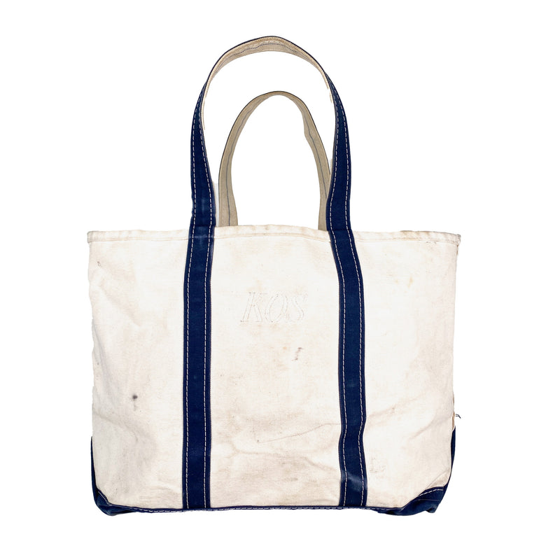 Vintage 90's LL Bean Navy Blue Straps Boat and Tote Bag
