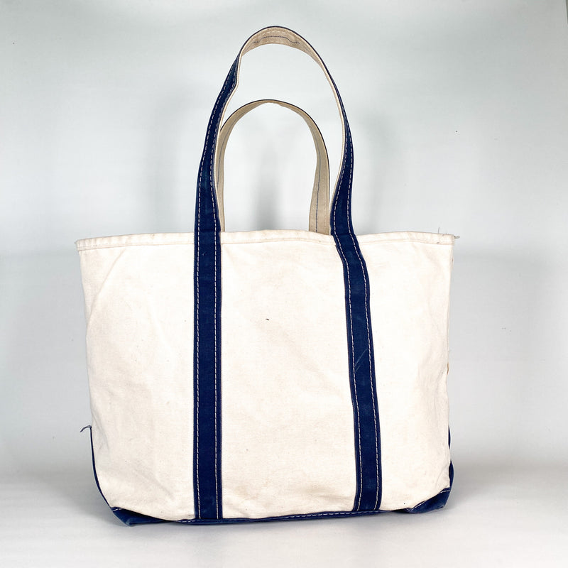 Vintage 90's LL Bean Navy Blue Straps Boat and Tote Bag