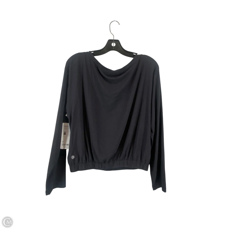 Athletic Top Long Sleeve Collar By Athleta In Black, Size: L