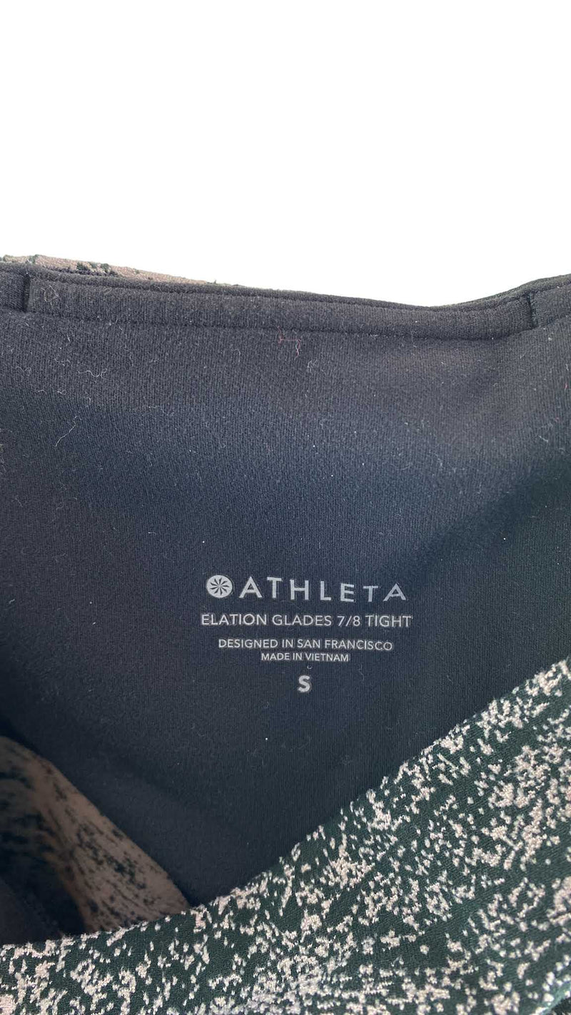 Athleta, Women's Printed Elation Glades 7/8 Legging, Black/Taupe, Size S