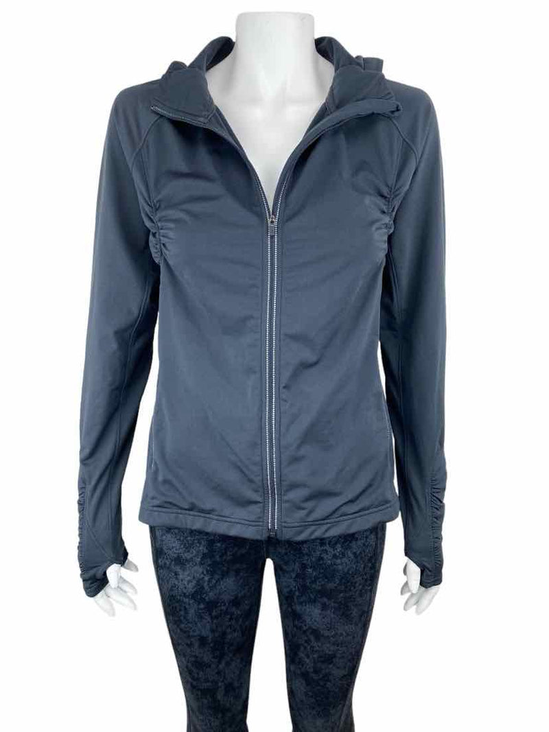 Athleta Women's Half Mile Ruched Zip Hoodie Jacket Dark Grey Size M