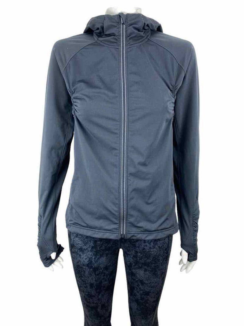 Athleta Women's Half Mile Ruched Zip Hoodie Jacket Dark Grey Size M