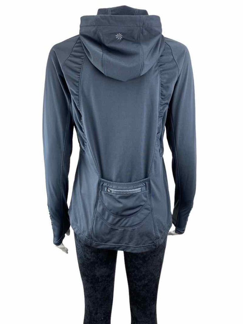 Athleta Women's Half Mile Ruched Zip Hoodie Jacket Dark Grey Size M