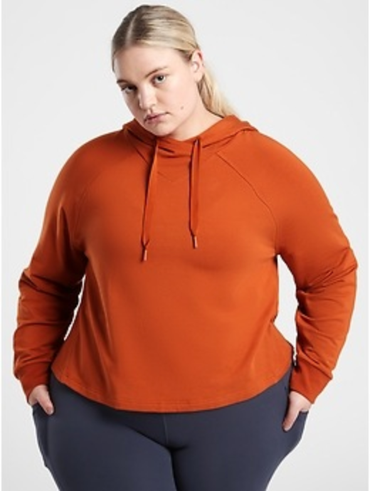 Athleta Canyon Orange Long Sleeve Boardwalk High Hip Hoodie