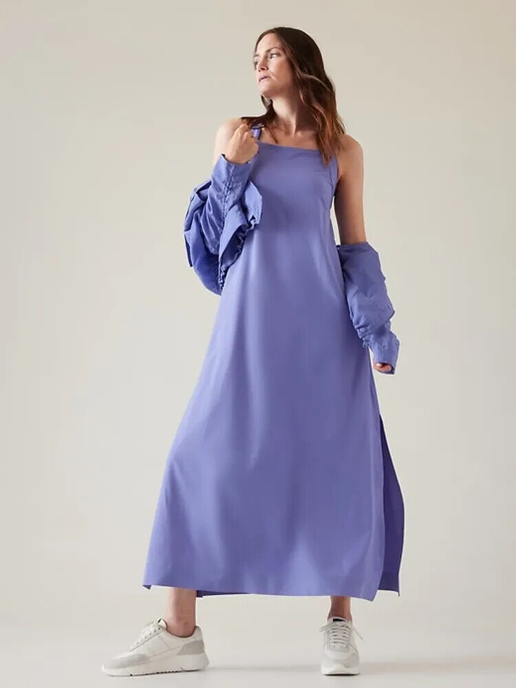 S - Athleta $119 Adonis Blue Maxi Length Arrival Robe Dress NEW 0215LM