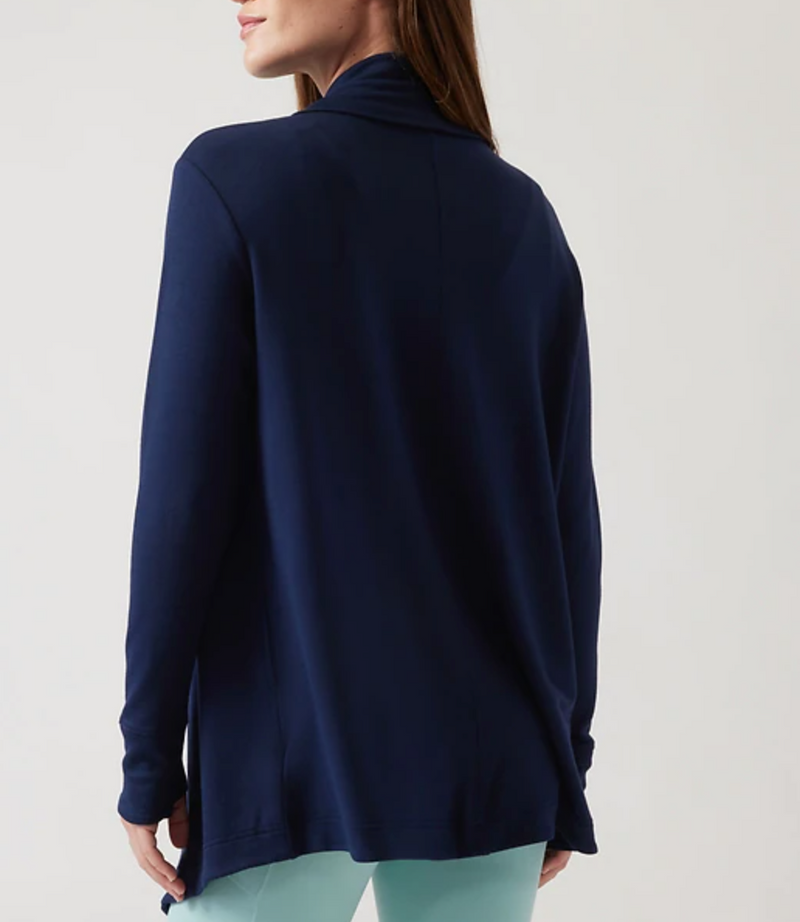 Athleta Navy Nirvana Pranayama Restore Wrap Cardigan