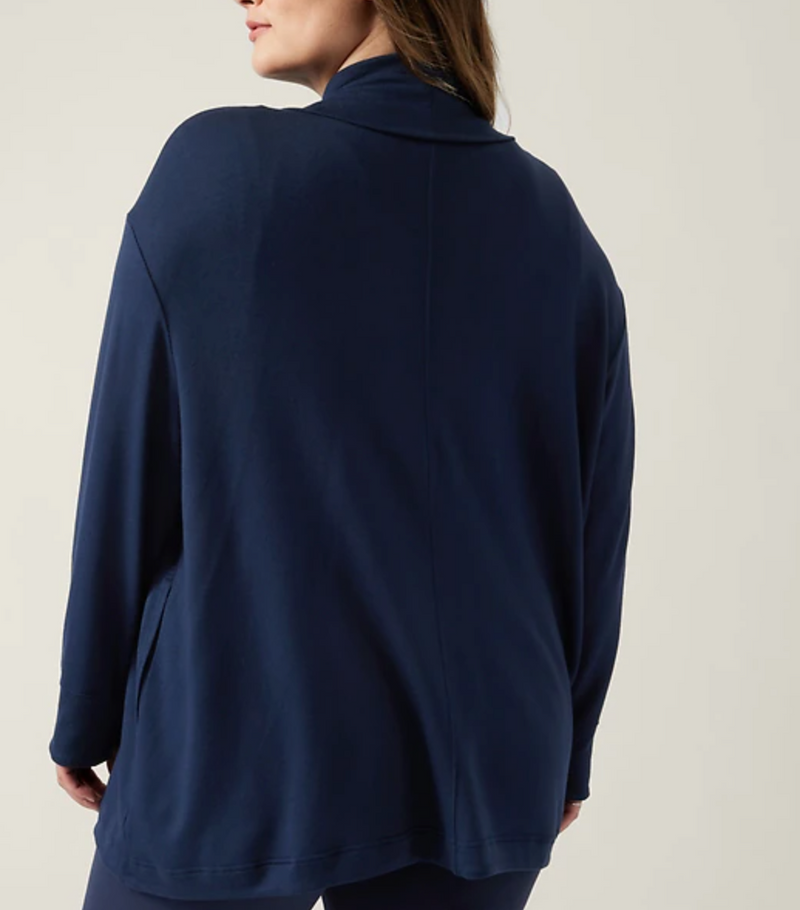 Athleta Navy Nirvana Pranayama Restore Wrap Cardigan