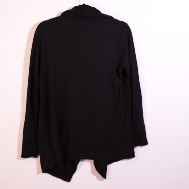 Athleta Pranayama Restore Nirvana Knit Stretch Open Front Cardigan Sweater Black