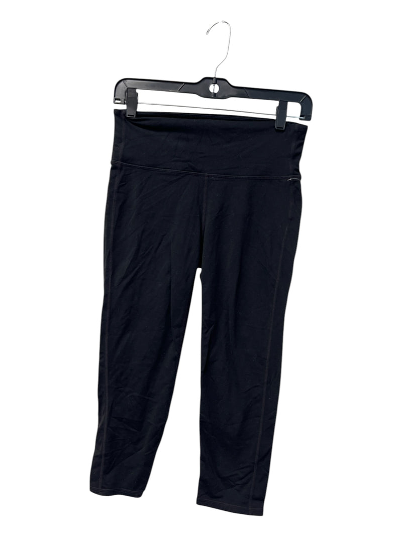 Athleta Size S Black Spandex Capri Wide Waist Band High Waist Leggings