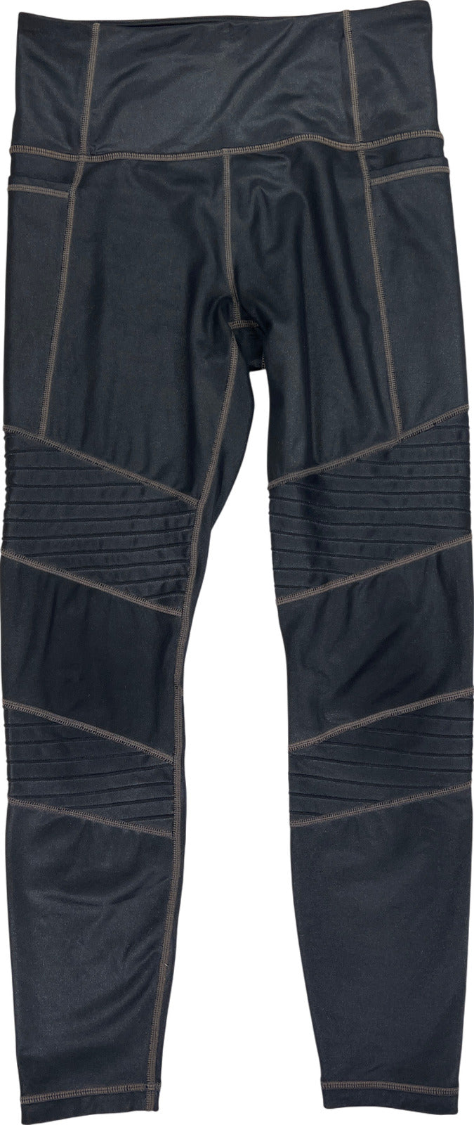 Athleta Women’s Black Inclination Moto Shimmer Leggings - S