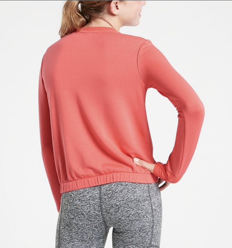 Athleta Girl Joy To The Girl Coral Long Sleeve Sweatshirt