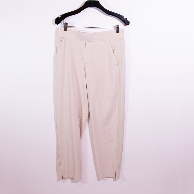 Athleta Women's Brooklyn Mid Rise Wrinkle Resistant Ankle Crop Pant Abalone Tan