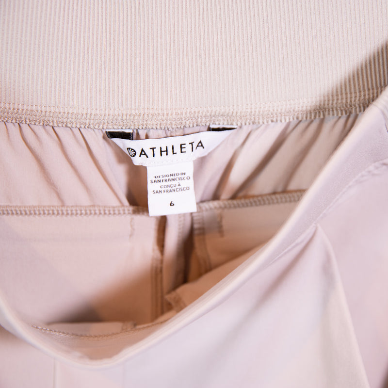 Athleta Women's Brooklyn Mid Rise Wrinkle Resistant Ankle Crop Pant Abalone Tan