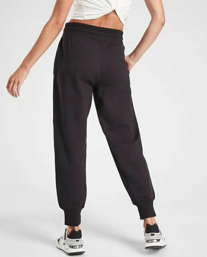 Athleta Black Drawstring Waistband Cotton Moonrise Jogger Pant