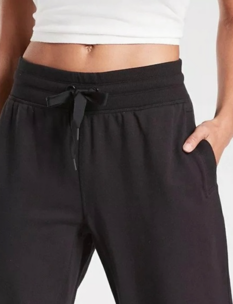 Athleta Black Drawstring Waistband Cotton Moonrise Jogger Pant