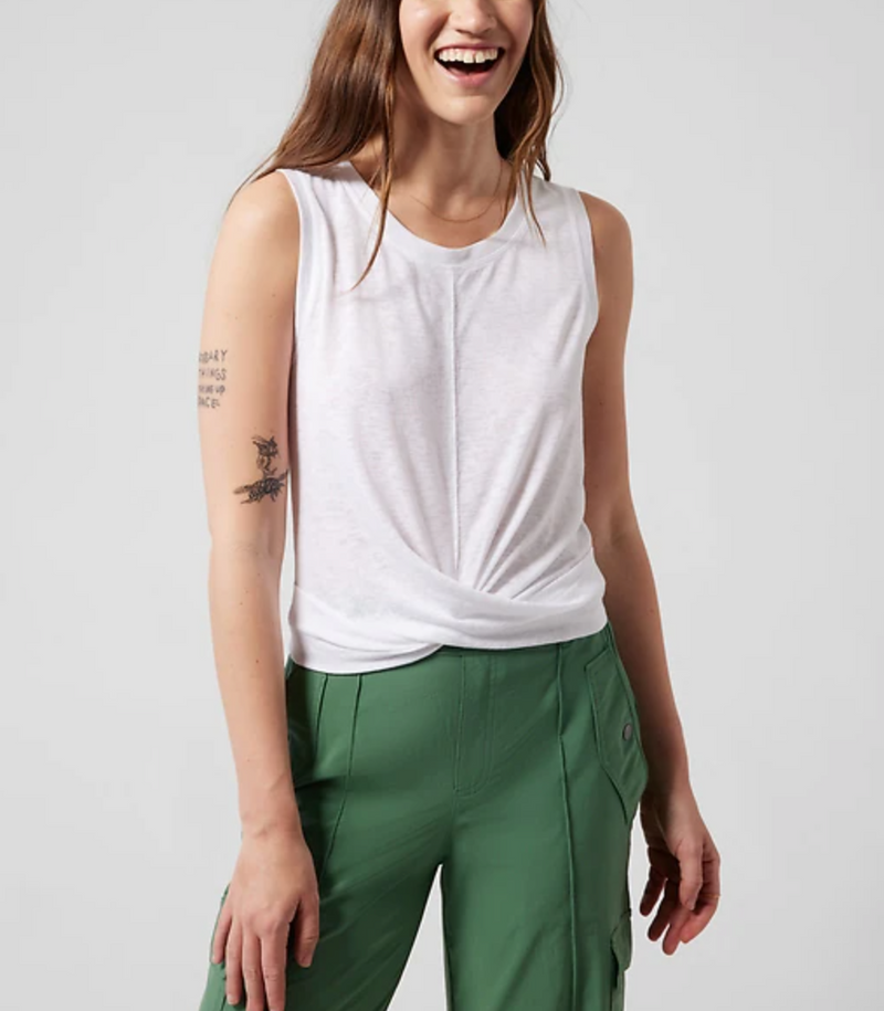 Athleta Bright White Sleeveless Breezy Twist Tank Top