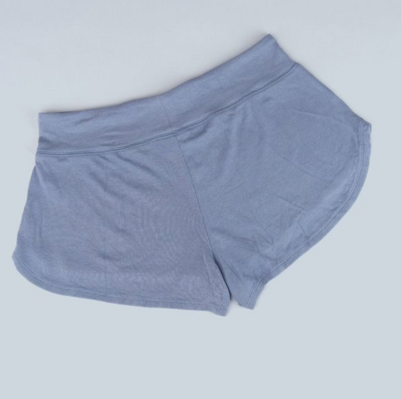 Athleta Blue Star Elastic Waist Soft Well Rested Rib Pajama Shorts