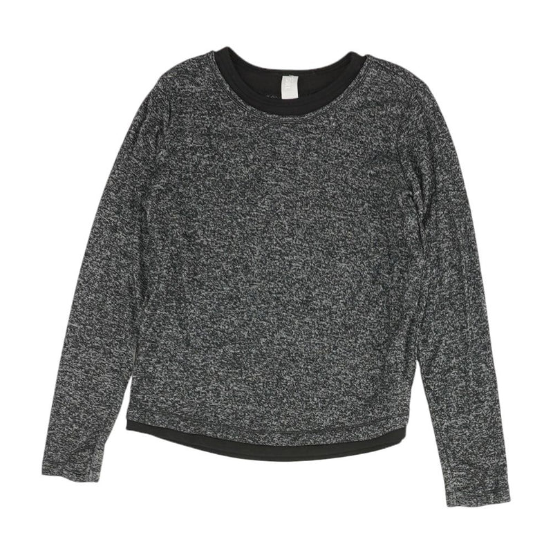 Charcoal Solid Active Knit Top