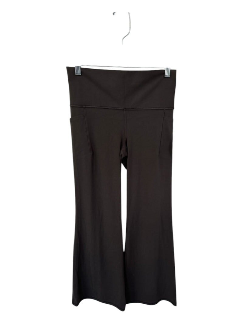 Athleta Size MP Dark Green Nylon Blend High Waist Wide Leg Athletic Pants