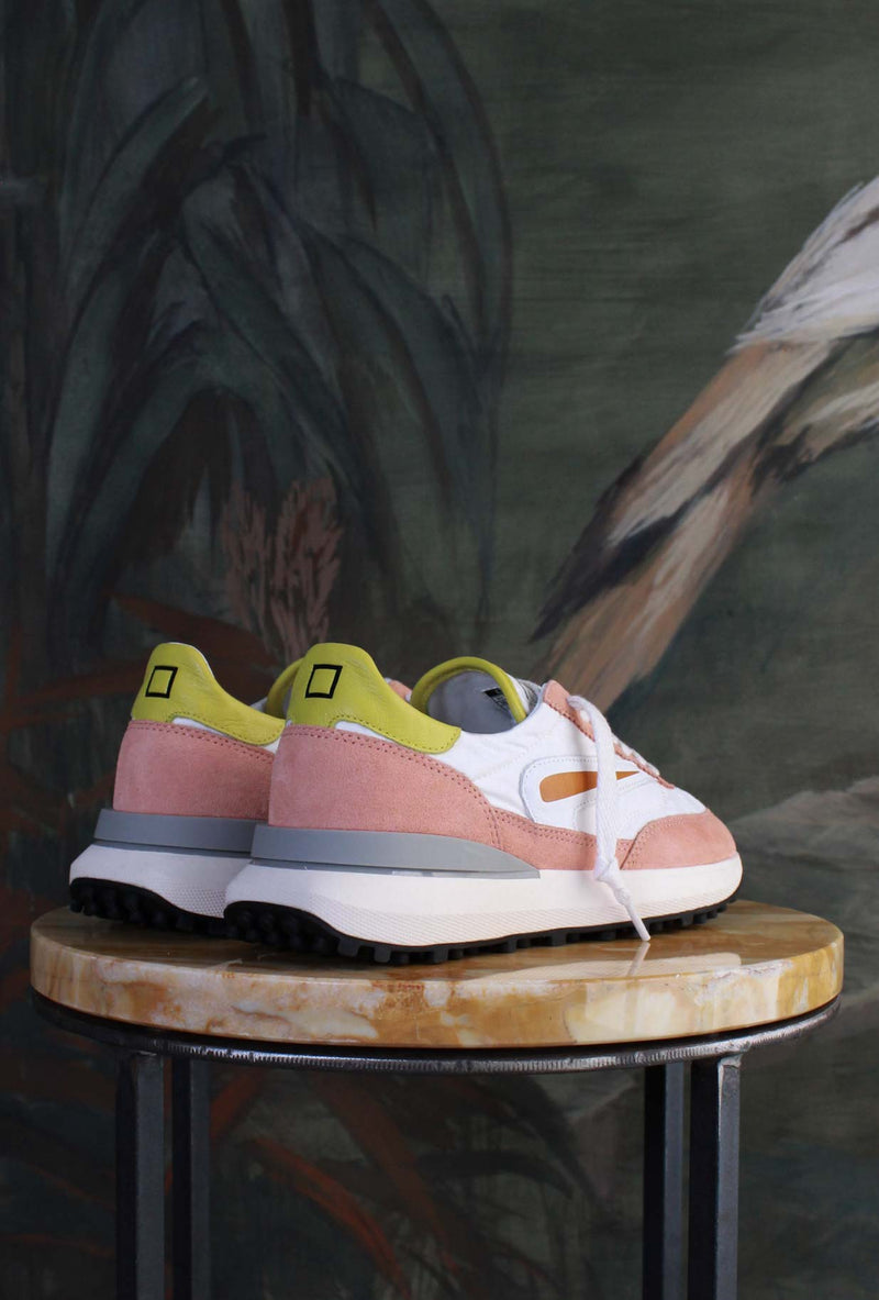 Sneakers Running Athleta 70’s Nylon White-Pink