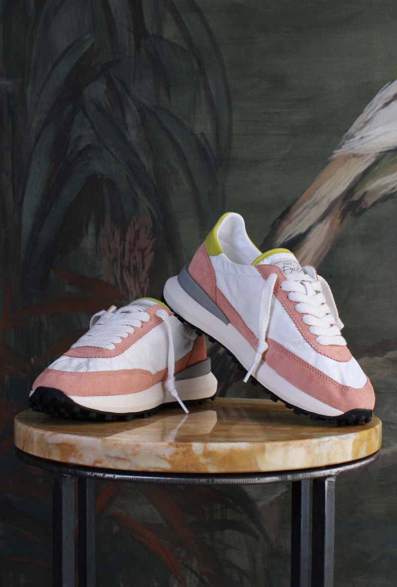 Sneakers Running Athleta 70’s Nylon White-Pink