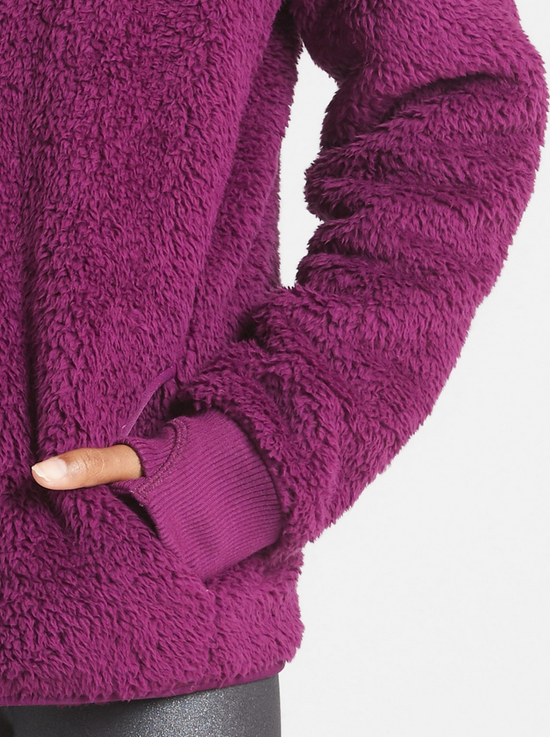 Athleta Girl Purple So Snug Sherpa Long Sleeve Soft Cozy Hoodie