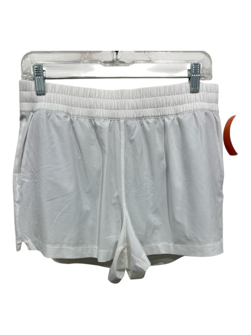 Athleta Size M White Polyester Elastic Athletic Shorts
