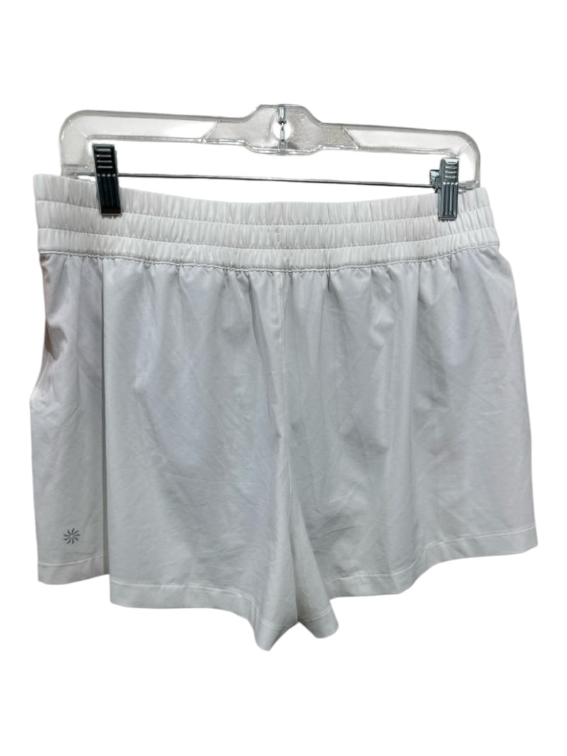 Athleta Size M White Polyester Elastic Athletic Shorts