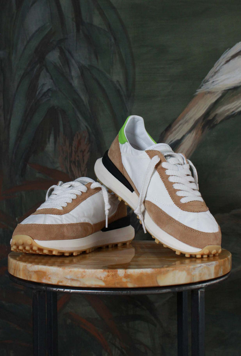 Sneakers Running Athleta 70’s Nylon White-Apple