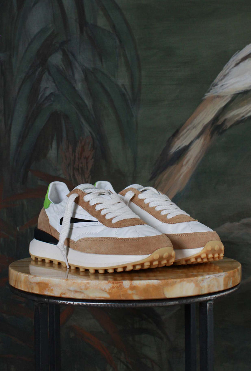 Sneakers Running Athleta 70’s Nylon White-Apple