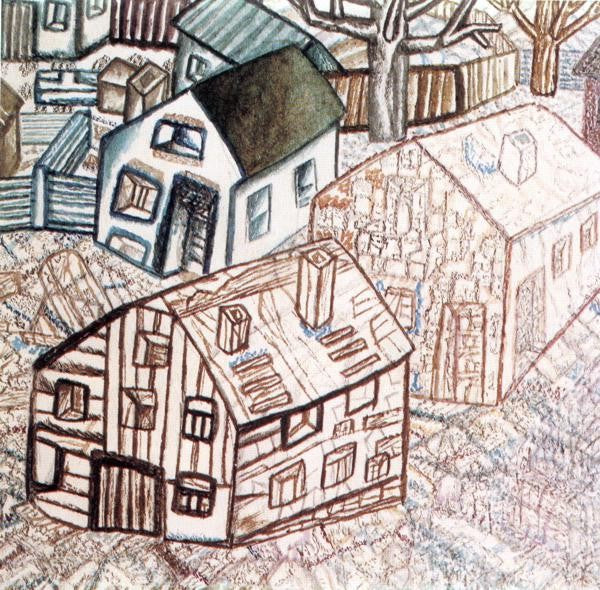 Houses by Pavel Filonov - Hand Painted Oil Painting