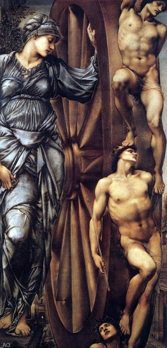 The Wheel of Fortune by Sir Edward Burne-Jones - Hand Painted Oil Painting
