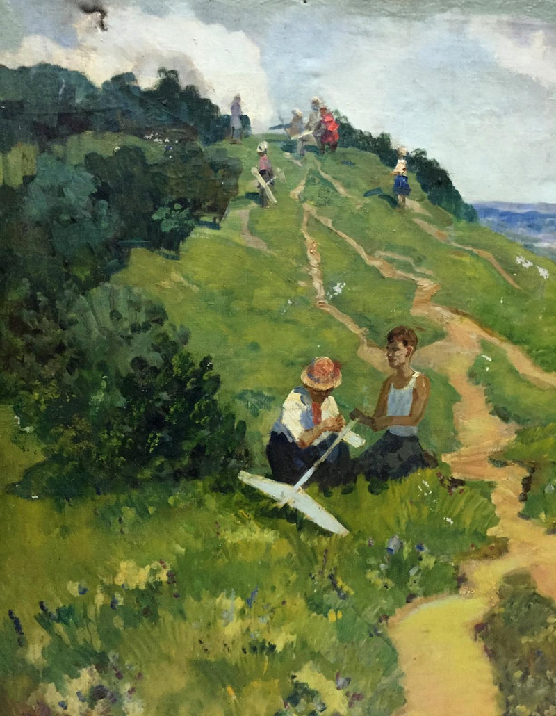 Oil painting Family on vacation