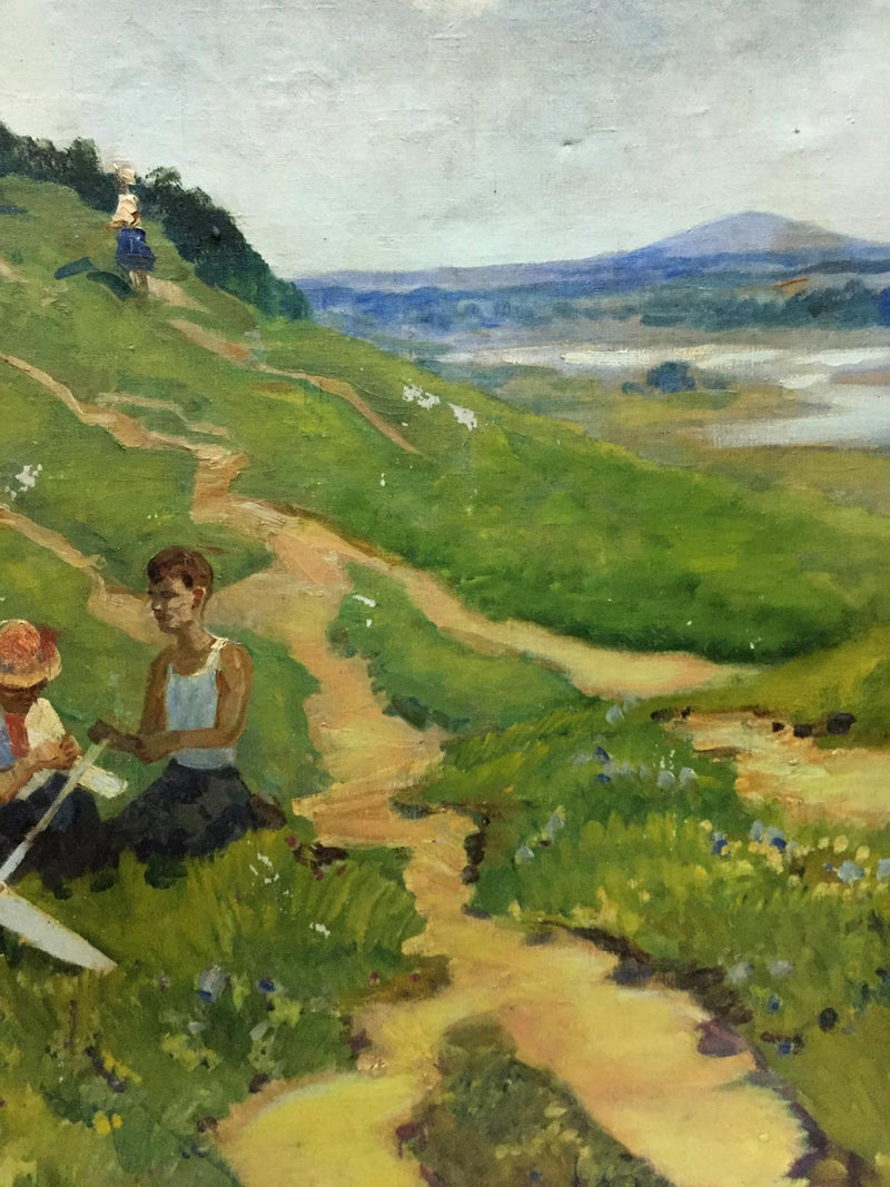 Oil painting Family on vacation