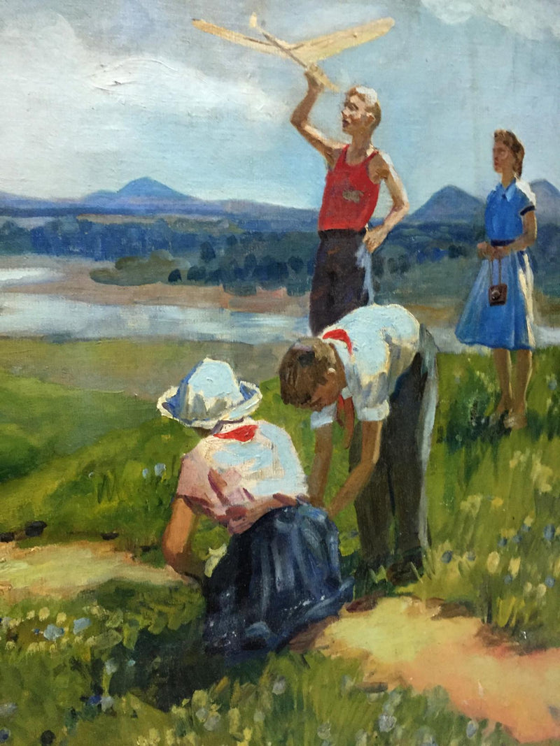 Oil painting Family on vacation