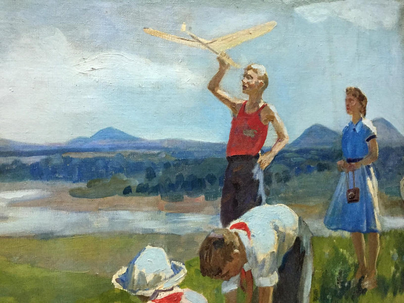Oil painting Family on vacation