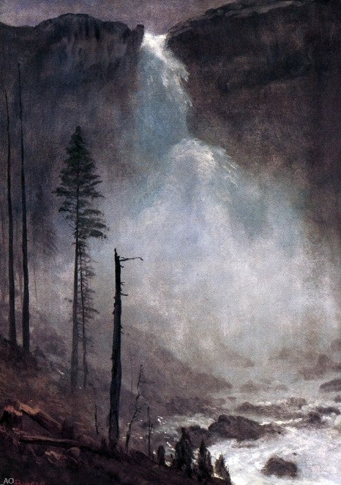 Nevada Falls by Albert Bierstadt - Hand Painted Oil Painting