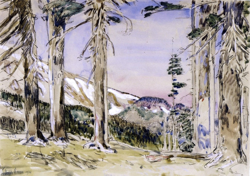 End of Timberline, Mt. Hood by Frederick Childe Hassam - Hand Painted Oil Painting