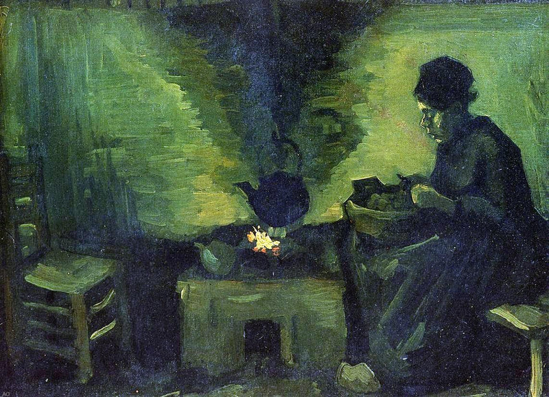 Peasant Woman by the Fireplace by Vincent Van Gogh - Hand Painted Oil Painting