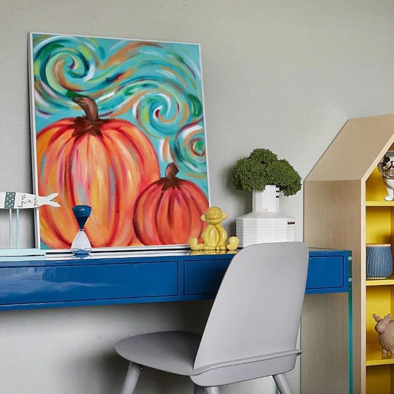 Hand Painted Oil Painting Modern Pumpkin Abstract Canvas Halloween