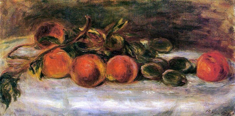 Still Life with Peaches and Chestnuts by Pierre Auguste Renoir - Hand Painted Oil Painting