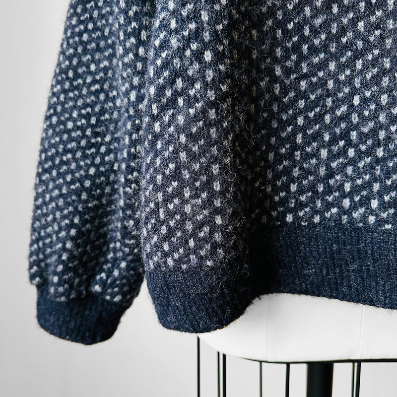 1970s Navy LL BEAN Heavy Wool Knit Blend Jumper - Sz. O/S